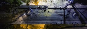 photo par drone dans le 68 démolition nuit BTP chantier